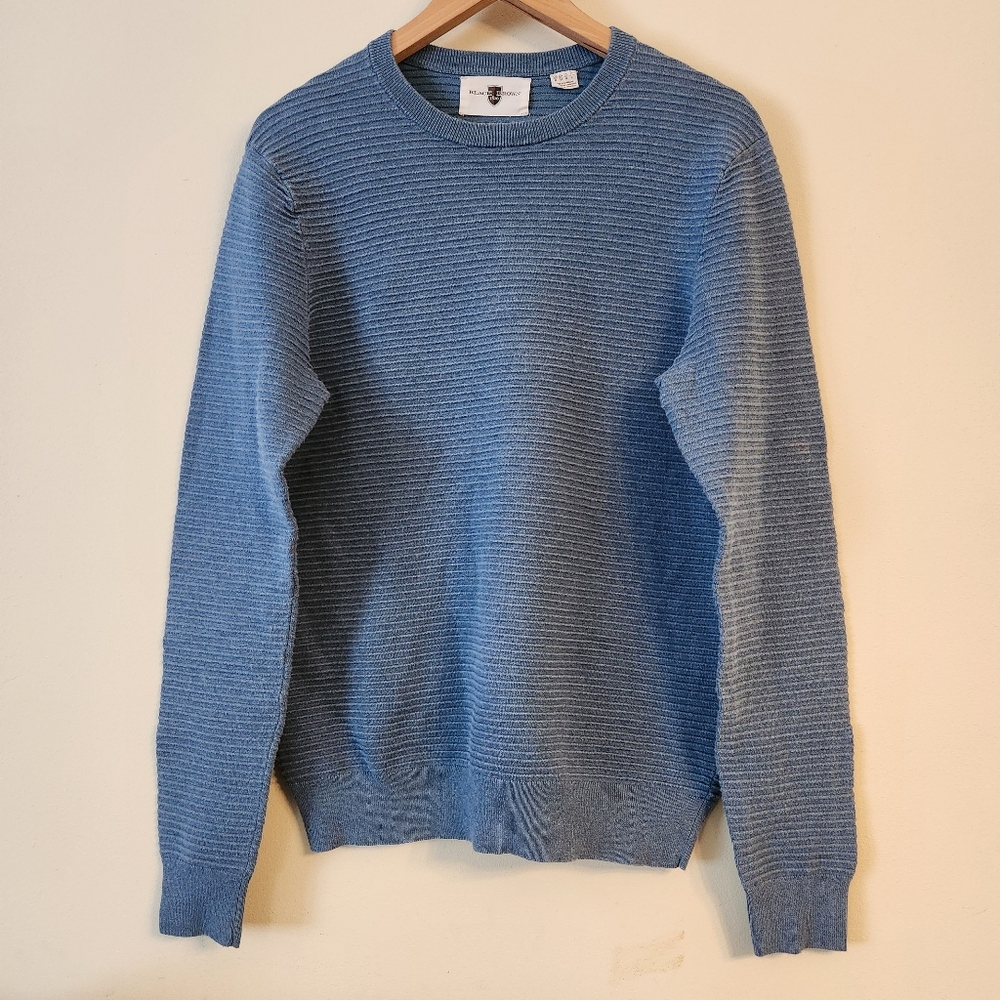 Black Brown 1826 Blue Horizontal Ribbed Sweater Size M